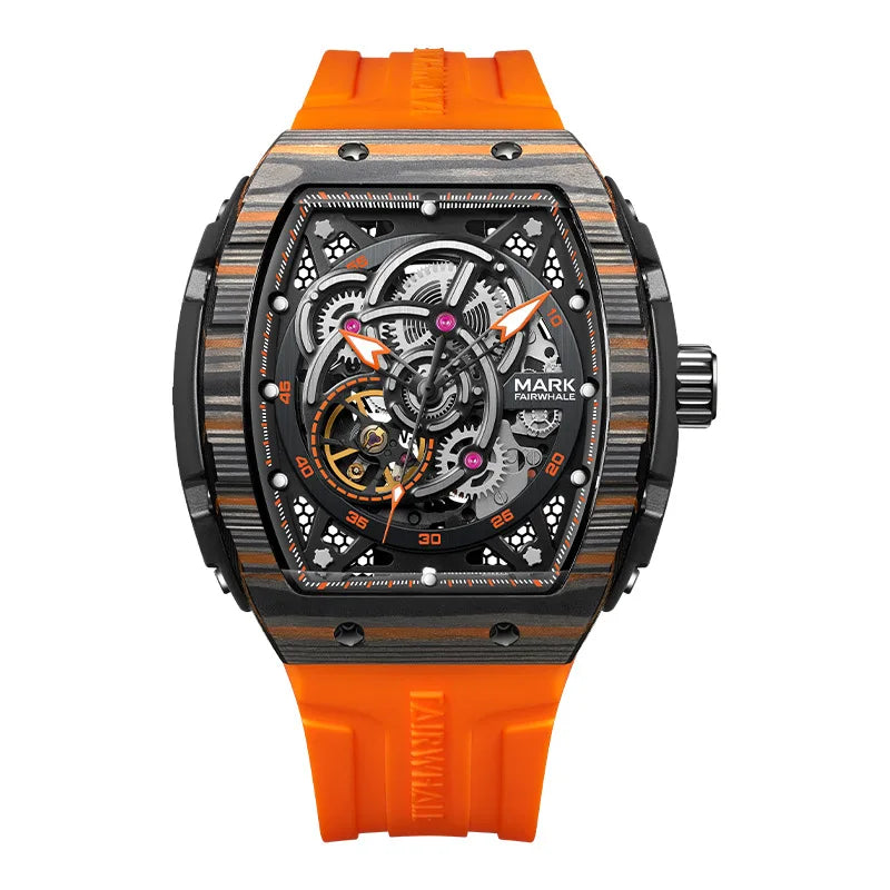 Top Brand Carbon Fiber Men's Watches Waterproof Luxury Sport Skeleton Automatic Mechanical Male Wristwatch Relogio Masculino