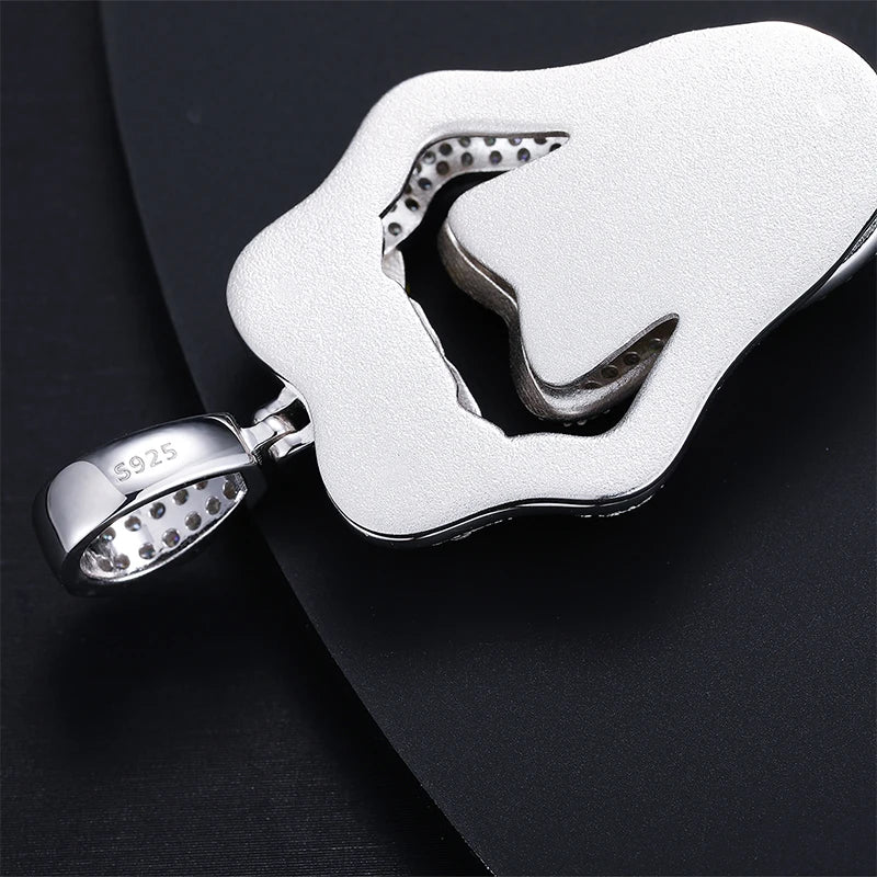 Hip Hop Iced Out Moissanite Sexy Mouth Lip Dripping Money Dollar Pendant NecklaceS 925 Silver Glowing In Dark Men Women Jewelry